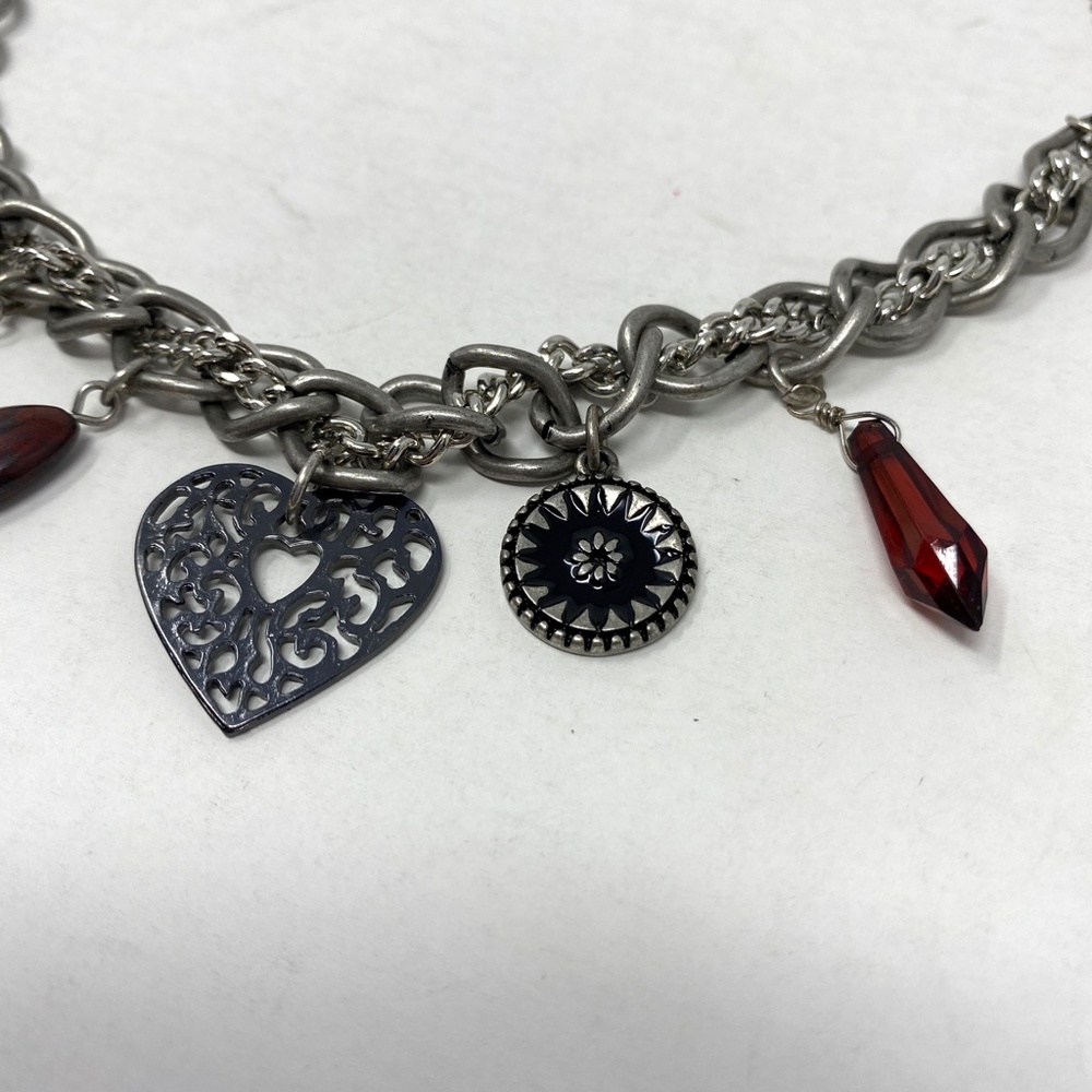 Chunky Necklace with Red Accents | 3 for $20 - Picture 3 of 6